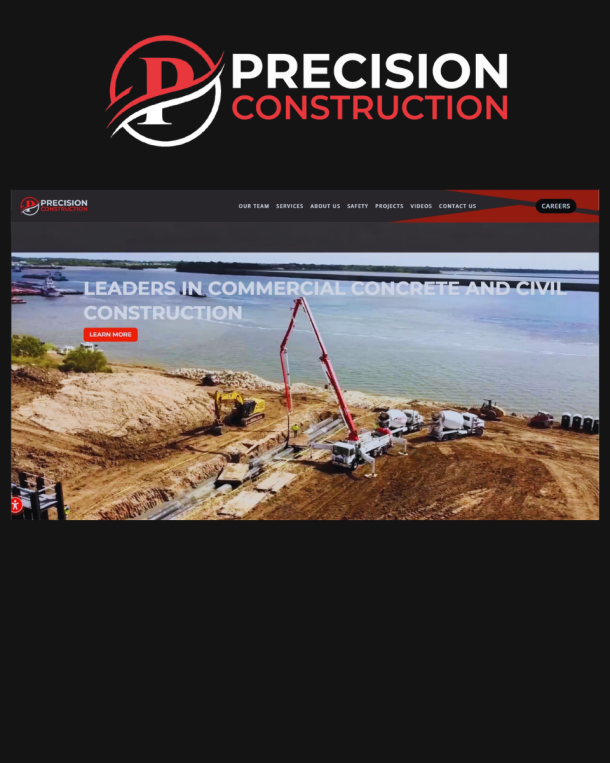 Precision Construction website screenshot