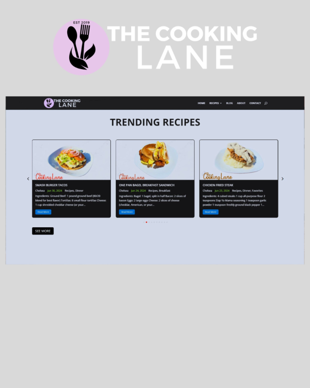 The Cooking Lane website screenshot