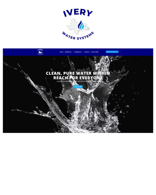 Ivery Water Systems website screenshot