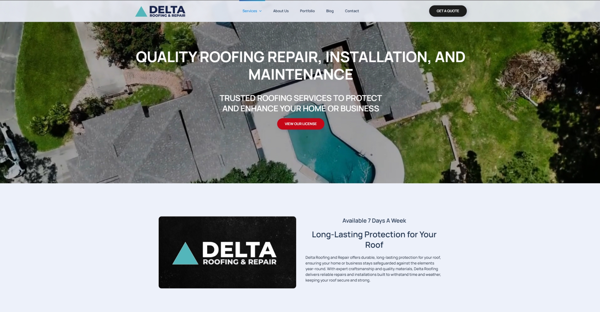 Delta Roofing & Repair Website