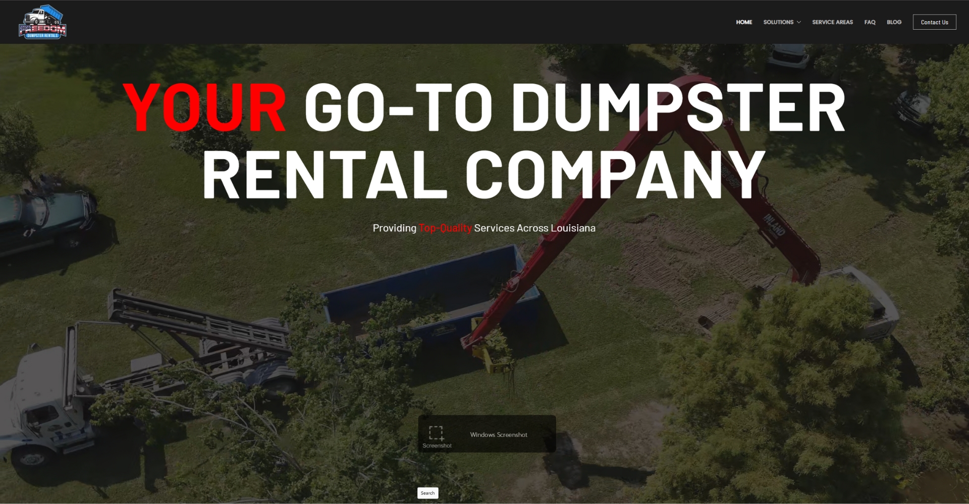 Freedom Dumpster Rentals Website